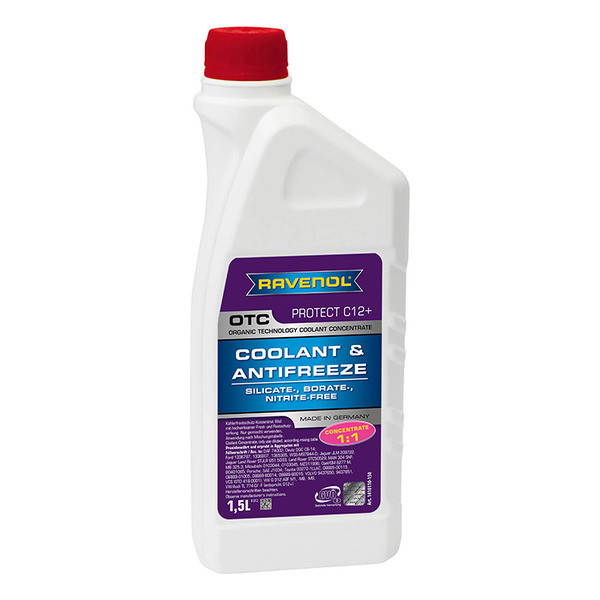 Антифриз OTC Protect C12+ Concentrate RAVENOL (красный),  1,5л /кор.10шт/