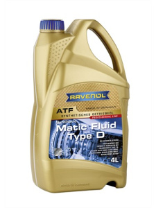 Масло трансмиссионное ATF Matic Fluid Type D RAVENOL син, 4л /кор.4 шт/ (Nissan Matic D/ KE90899931)