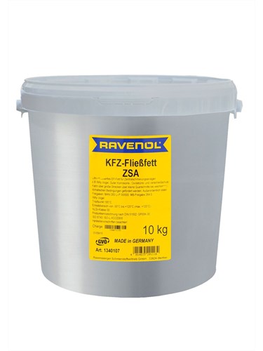 Смазка KFZ-Fliessfett ZSA RAVENOL , син. 10кг (DIN 51502: GP00K-30, MAN 283 Li-P 00 / 000, MB-264.0)