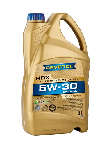 Масло моторное 5W-30 син. HDX RAVENOL  5л /кор.4шт/  (SN Plus, SP (RC), GF-6A, GM dexos1™ Gen 3)