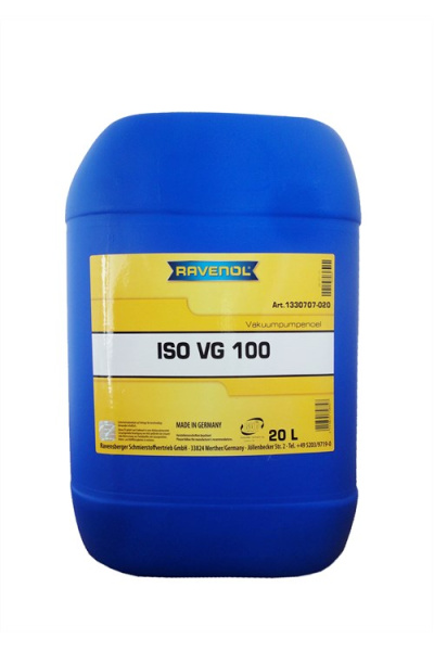 Масло вакуумное Vakuumpumpenoel RAVENOL ,мин. ISO VG 100 20л (DIN 51506 VC, DIN 51524-2, ISO 6743-3)