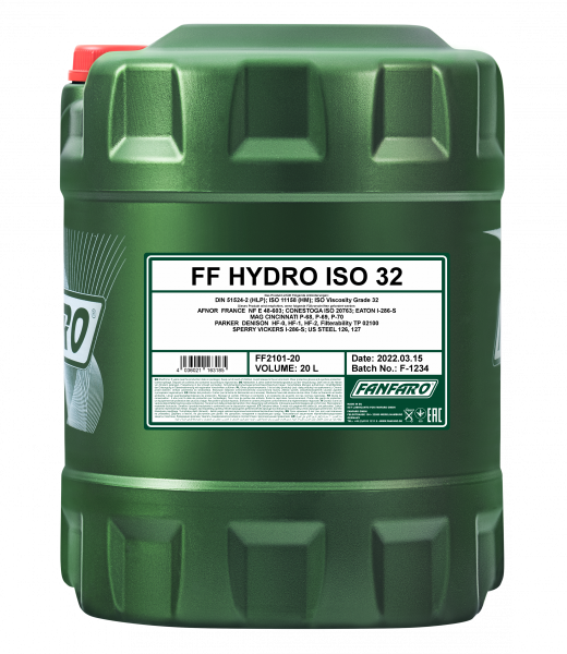Масло гидравлическое мин. Fanfaro Hydro ISO 32 (HM)  20л/Беларусь