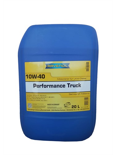 Масло моторное 10W-40 п/с Performance Truck RAVENOL 20 л (CI-4, E4/E7, M3277,MB 228.5, LDF-2, VDS-3)