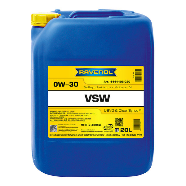 Масло моторное 0W-30 син. VSW RAVENOL  20л