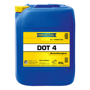 Жидкость тормозная DOT 4 RAVENOL 20л (FMVSS 116 DOT 4, ISO 4925 Klasse 4, SAE J 1704)