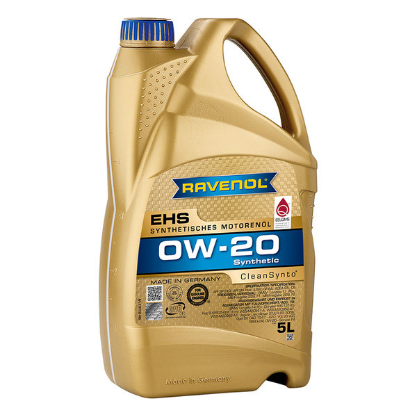 Масло моторное 0W-20 син. EHS RAVENOL 5л /кор.4шт/ (C5, C6, SN Plus, SP (RC), GF-6A, BMW LL-17 FE+)