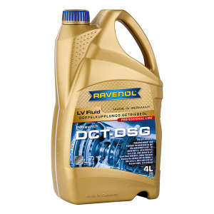 Масло трансмиссионное DCT/DSG LV Fluid RAVENOL, 4л /кор.4шт/ (VW G 055 529, MB 239.21, Renault DW5)