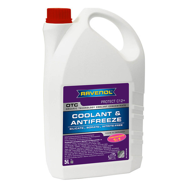 Антифриз OTC Protect C12+ Concentrate RAVENOL (красный),  5л /кор.4шт/