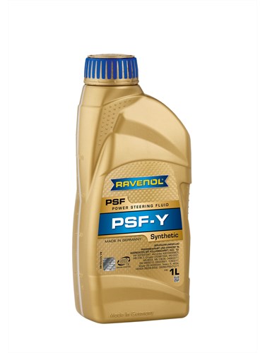 Жидкость ГУР PSF-Y FLUID RAVENOL, син 1л /кор.12шт/ (MB 236.3, VW G 009 300, VW TL 4634)
