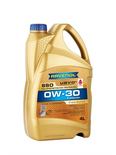 Масло моторное 0w-30 син. SSO RAVENOL 4л /кор.4шт/ (A3/B4, SN/CF, MB- 229.5, VW 502.00/505.00)