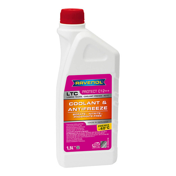 Антифриз LTC Protect C12++ Premix RAVENOL  -40°C (лила),  1,5л /кор.10шт/